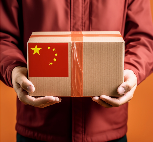 image of a parcel with a chineimage about shipping from china to the US